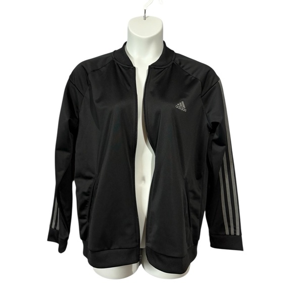 NEW, Adidas, Black 3-Stripes Classic Track Jacket Zip-Up, Plus Size 2XL - Picture 6 of 13
